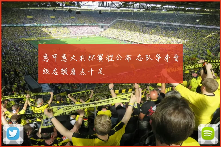 意甲意大利杯赛程公布 各队争夺晋级名额看点十足